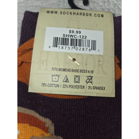 Sock Harbor Womens Autumn-Themed Socks Pumpkin & Latte*Fits Sizes 4-10 * NWT - Picture 3 of 3